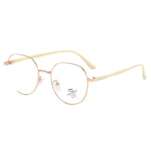 Occhiali eleganti ultra leggeri in metallo oro rosa anti-luce blu per donne moda