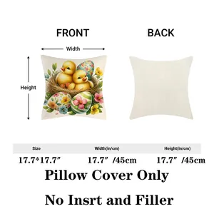 Dimensions of Easter chick pillow cover 45x45cm, pillow cover only without filler