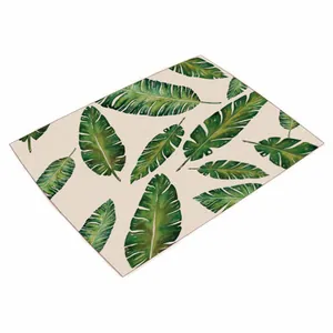Rechthoekige placemat met een levendig tropisch groen bladprint ontwerp decor