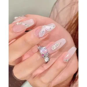 Luxury moonstone open ring with colorful zircon accents and unique lava design for women