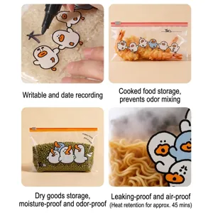 Food-grade thickened slider zipper bags for multi-purpose fresh storage and food organization