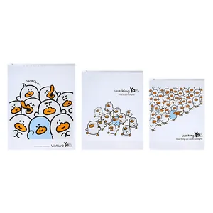 Lot de trois jolis sacs de rangement zippés canard de dessin animé pour vêtements d'enfants