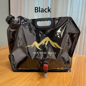 Portable 8L collapsible black water bag for outdoor and camping storage