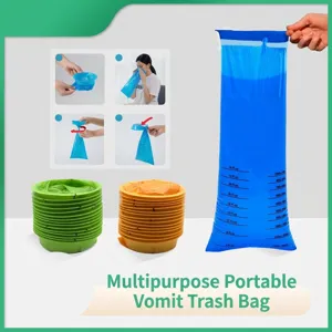 Portable Disposable Emesis Bags With Graduated Scale Large Capacity Leakproof Vomit Bags For Car Travel Motion Sickness Pregnancy Relief