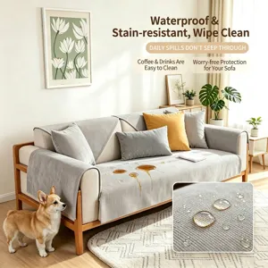 Modern Minimalistisch Effen Kleur Polyester Bankkussen Waterdicht Krasbestendig Huisdier Bescherming Mat Antislip Hoes Pad Voor Woonkamer Thuis