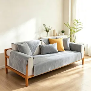 Waterdichte grijze bankhoes voor huisdierbescherming, antislip minimalistische stof