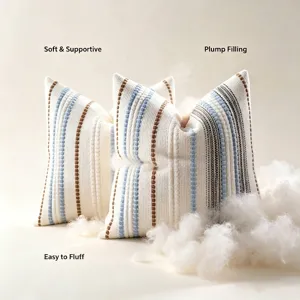 Cojines decorativos de lujo a rayas en chenilla jacquard con relleno suave para sofá