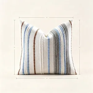 Elegante funda de cojín de chenilla jacquard a rayas 18x18 pulgadas para el sofá