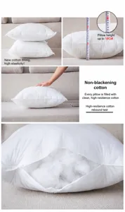 High-quality soft square PP cotton pillow inner core with durable non-woven fabric cover