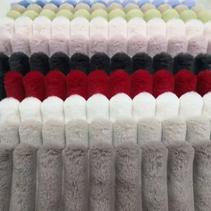 Fundas de cojín de piel de conejo sintética con rayas grandes en múltiples colores