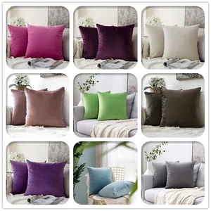 Collage of velvet cushion covers in various colors for Nordic home decor styles.
