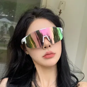 Outdoor Sports Cycling Sunglasses Big Frame Windproof Sunshade Goggles Unisex Motorcycle Shield Eyewear Personality Polygon Shades