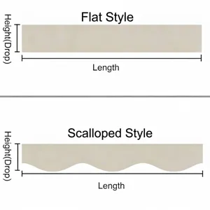 Vergleich von flachen und wellenförmigen Wind-Gaze-Deckenvolant-Dekorationen