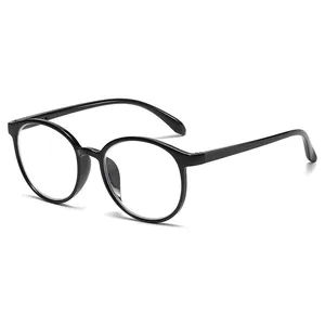 Gafas redondas negras anti-luz azul con montura de moda retro para el uso diario