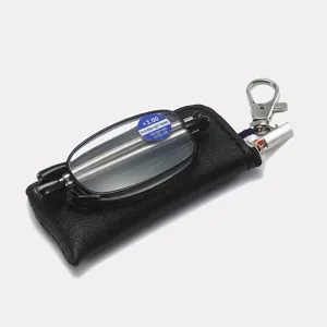 High-definition foldable anti-blue light reading glasses with portable leather case