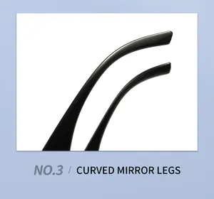 Macro view of ergonomic curved black temples on Y2K star frameless sports sunglasses