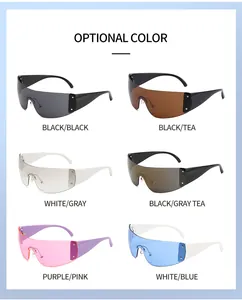 One-piece Y2K star frameless sunglasses available in six stylish color variations