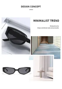 Gafas de sol negras tipo ojo de gato para mujer con detalles de pedrería y protección UV