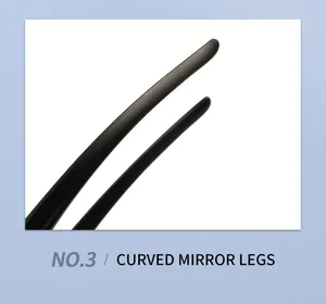 Close-up detail of ergonomic curved mirror legs on matte black cycling sunglasses
