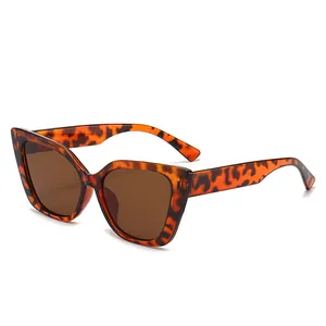 Vintage Katzenaugen-Sonnenbrille mit Schildpatt-Rahmen und braunen Gläsern für Damen Mode