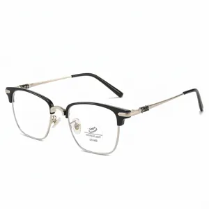 Professionele metalen semi-randloze leesbril met blauwlichtfilter voor heren en UV400