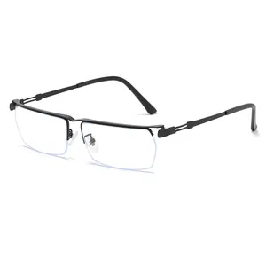 Occhiali da lettura uomo semicerchio con lenti anti luce blu in nero business