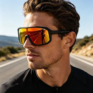 Sports Sunglasses Fashion Big Frame Colorful Outdoor Cycling Eyewear Anti-UV Windproof Goggles For Hiking Climbing Unisex Protective Glasses