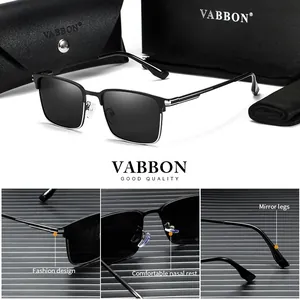 Detailed features of men's polarized sunglasses with metal frame and comfortable pads