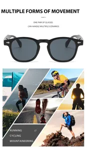 Retro round frame sunglasses for outdoor sports like running, cycling, and hiking.