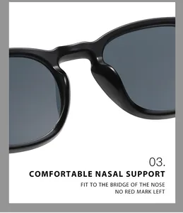 Macro detail of the comfortable nasal support on retro round sunglasses for men