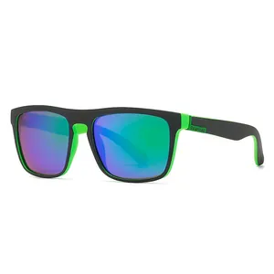 Lunettes de soleil de sport polarisées noir et vert avec verres miroirs colorés haute performance