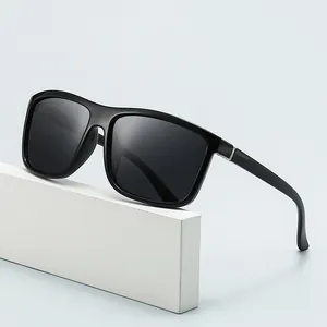 Classic men's retro square polarized sunglasses for outdoor driving and sports
