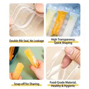 Sachets transparents jetables à fermeture hermétique pour glaces à l'eau maison