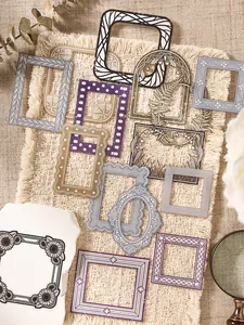 Autocollants cadres vintage en PET imperméables pour journal de bord et scrapbooking