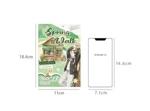 Guide comparatif des tailles pour le carnet d'autocollants imperméables Spring Walk PET