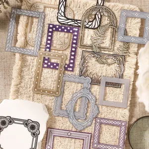 Assortiment d'autocollants cadres vintage en PET imperméables pour le journalisme