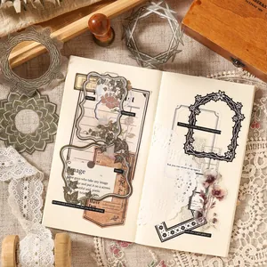 Autocollants cadres vintage en PET imperméables pour journalisation et décor