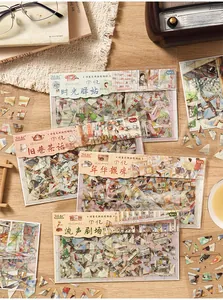 Detailed view of 80s-90s nostalgia series 3D miniature scene stickers for journaling.