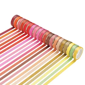 Set of 60 rainbow colors washi tapes for scrapbooking and DIY crafts decoration