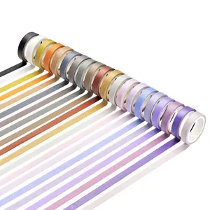 Set of 60 colors rainbow washi tape for journaling and decorative masking projects.