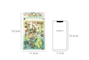 Détails de taille pour les autocollants 3D Bamboo Tea Retreat avec référence iPhone