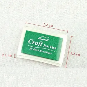 Almohadilla de tinta verde profesional para tela madera y papel 7,2x5,2x2,1 cm