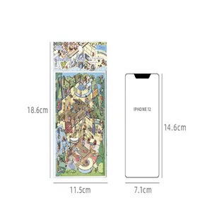 Abenteuer-Miniaturszene 3D Aufkleber Größenvergleichstabelle mit iPhone 12 Maßen