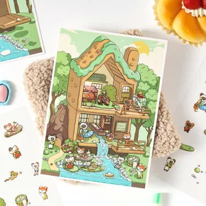 Pack d'autocollants 3D de paysages de dessins animés Koala Kitchen en forêt