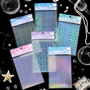 Confezione di Adesivi in PET Laser Neon Dream Universe Adesivi Olografici Impermeabili per Scrapbooking Journaling Fai da Te