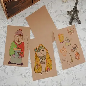 Premium blank kraft paper cards for DIY drawing and creative hand-painted postcards.