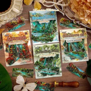 Natürliche Landschaft Journaling Aufkleber Retro Wald Bäume Pflanzen Wasserdichte Dekorative Ästhetik Collage Aufkleber