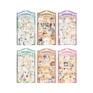 Set di 6 confezioni di simpatici adesivi con animali cartoni animati per bambini e fai-da-te