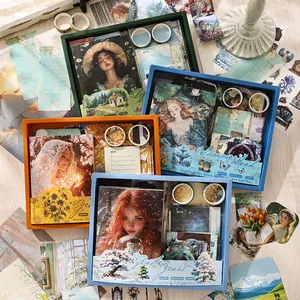 Vintage DIY Dagboek Cadeaubox Set Scrapbook Planner Notitieboekje Washi Tape Schrijfwaren Cadeau