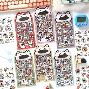 Simpatici Adesivi in PET Impermeabili a Forma di Cane Cartone Animato per Bambini Decorazione per Diario Fustellati Illustrazione Cucciolo